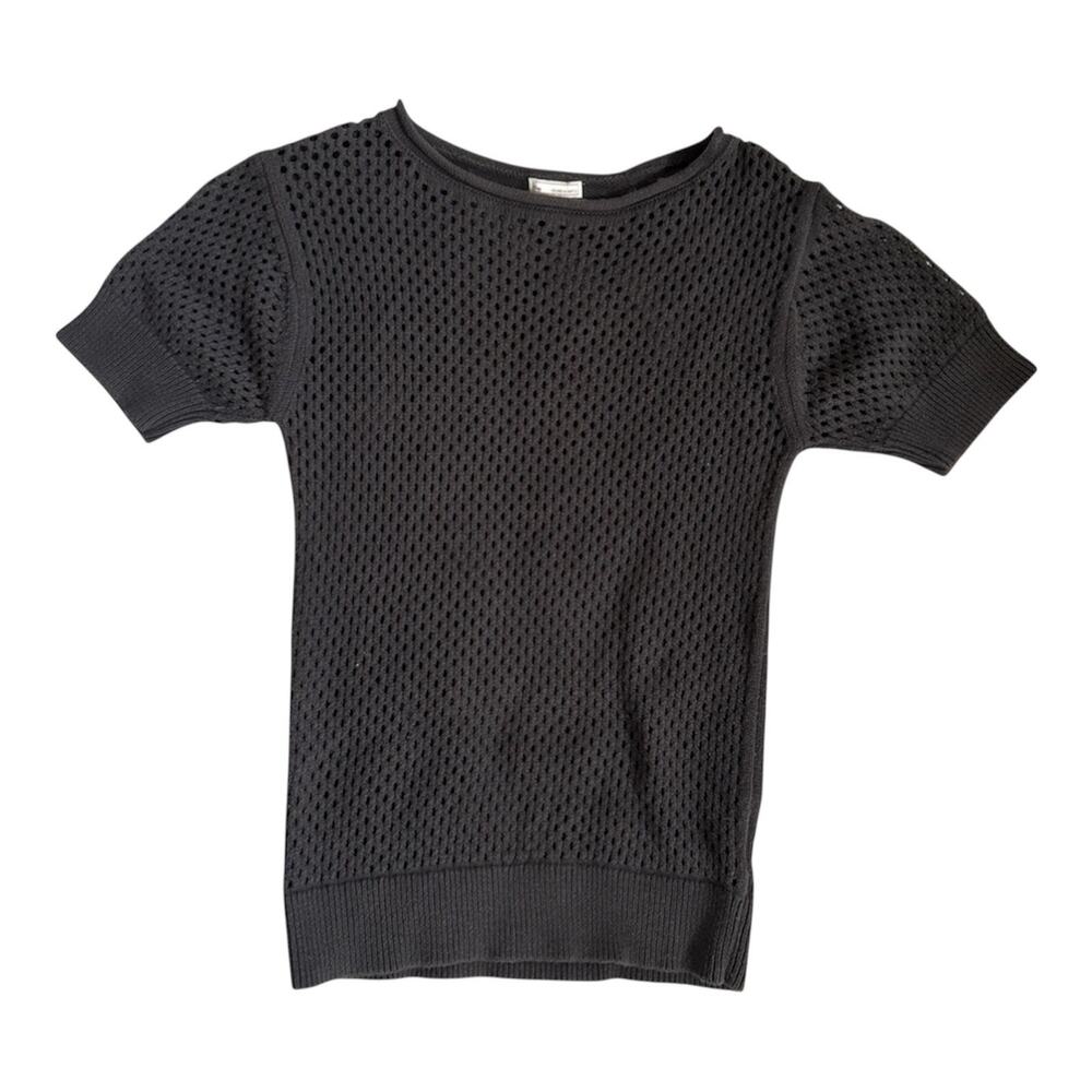 Gap Women’s Dark Gray Crochet Short Sleeve Top Size XS